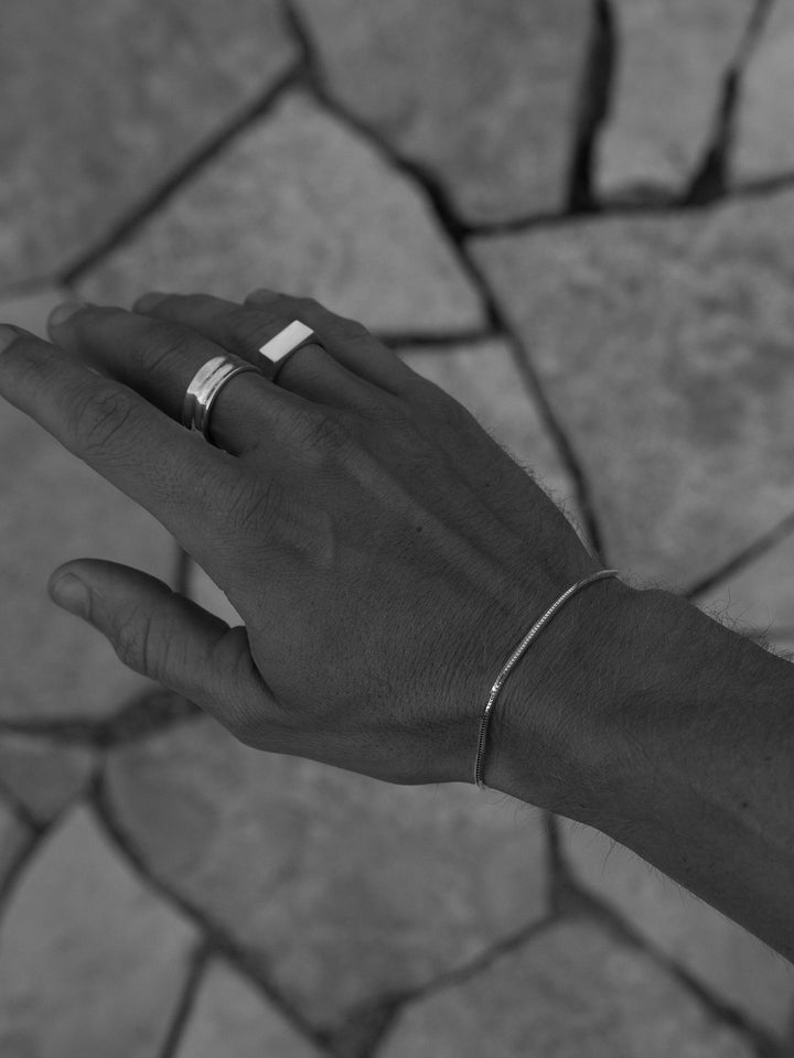 OCTAGON CHAIN BRACELET IN SILVER