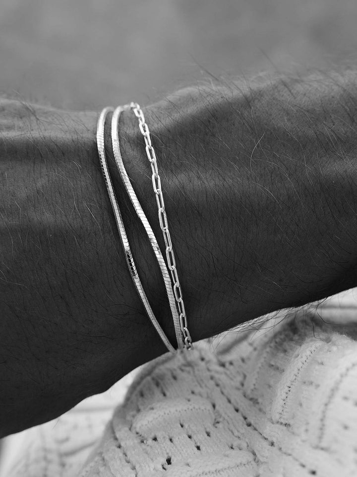 OCTAGON CHAIN BRACELET IN SILVER