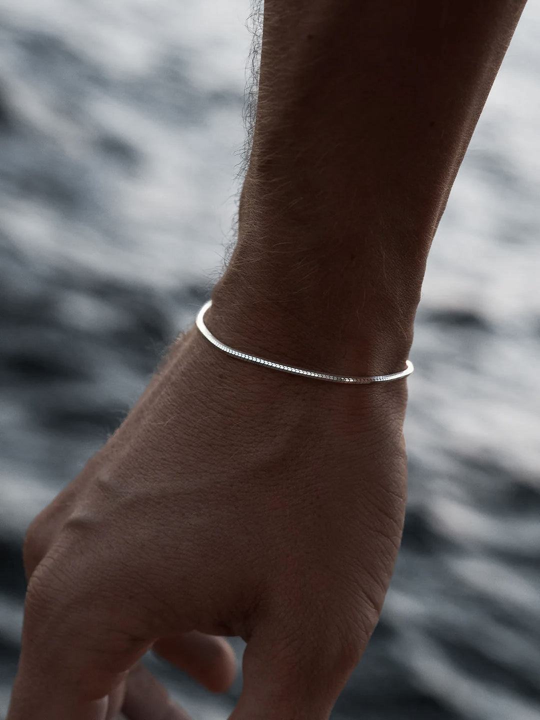 OCTAGON CHAIN BRACELET IN SILVER