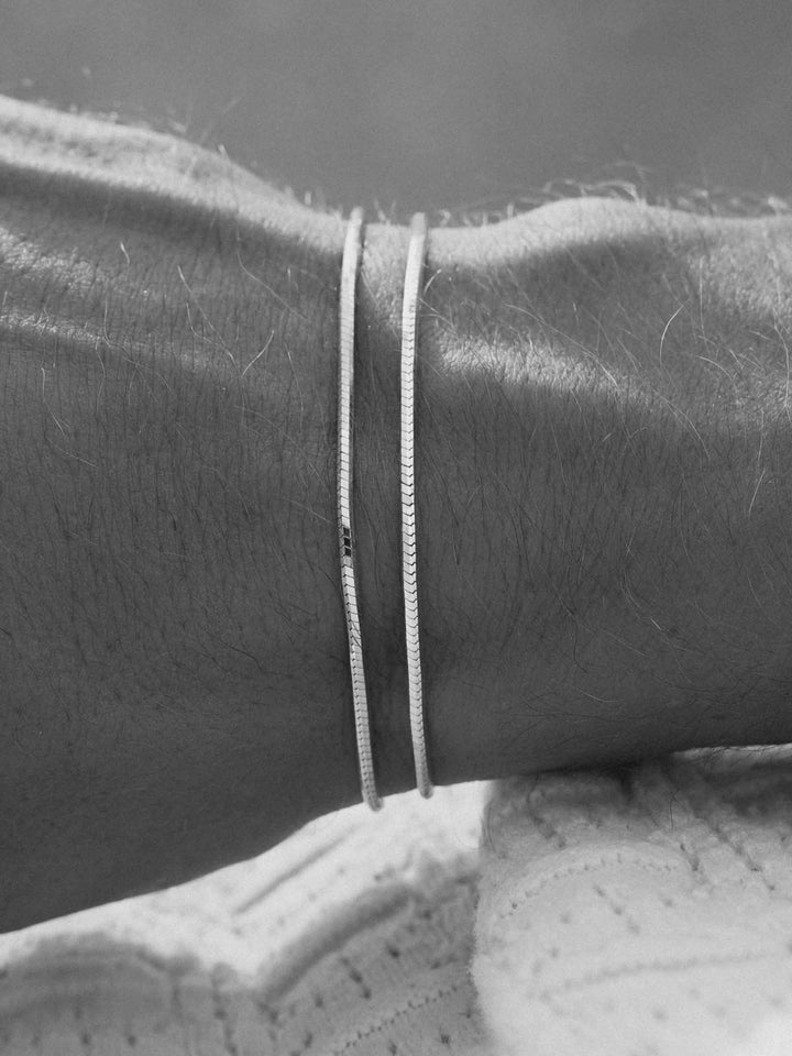 OCTAGON CHAIN BRACELET IN SILVER